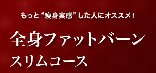 もっと“痩身実感”した人にオススメ！全身ファットバーンスリムコース